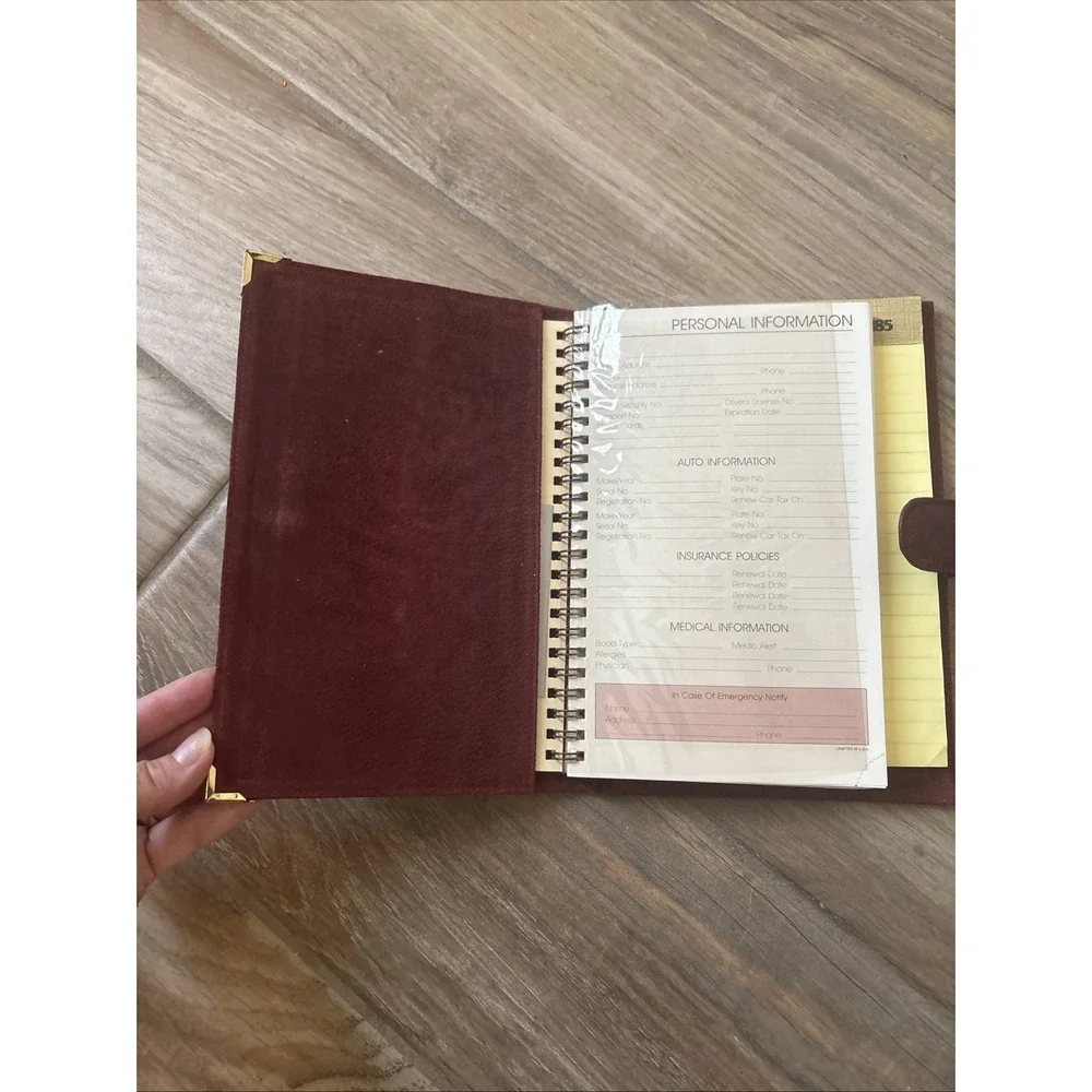 Dilana Design Group 1985 Burgundy Genuine Eel Skin Planner 6